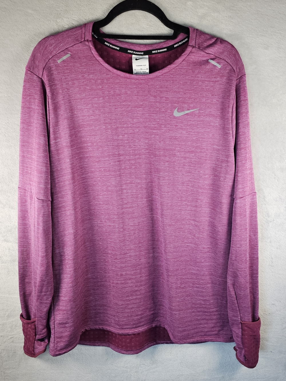 Nike Running Women's Therma-Fit Long-Sleeve Shirt Sz. XL Pink Thumbholes Jogging